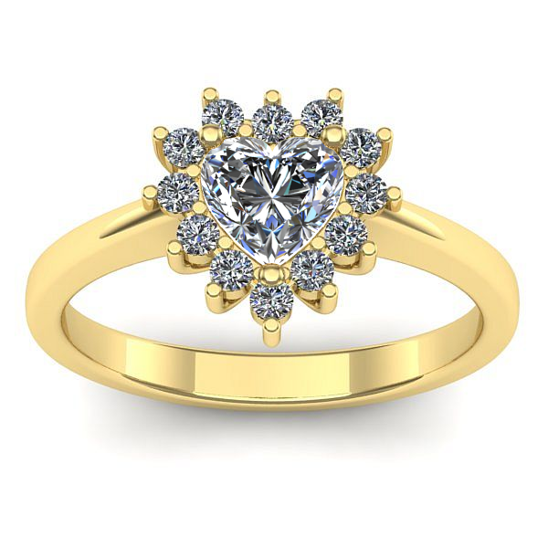 Inel de logodna cu safir alb inima