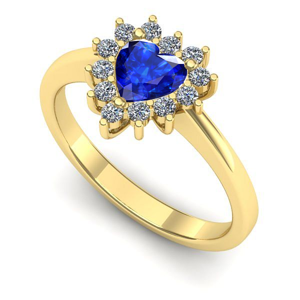 Inel logodna din aur galben cu safir