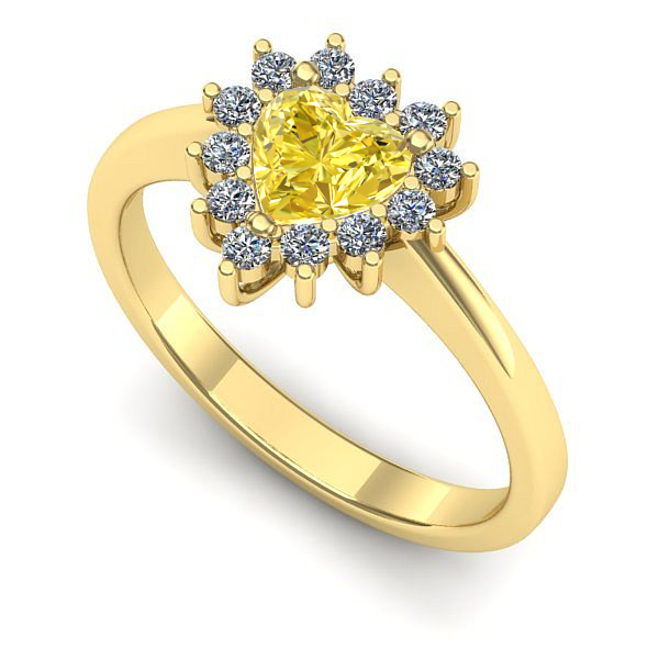 Inel logodna din aur galben cu safir galben