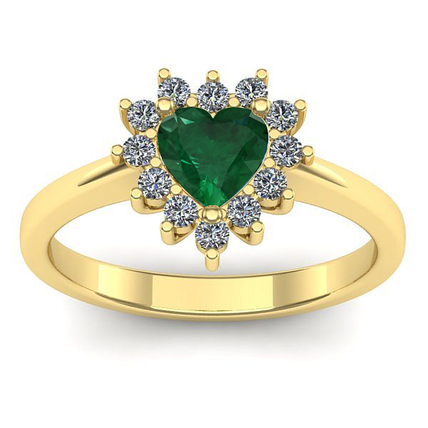 Inel logodna cu smarald inima