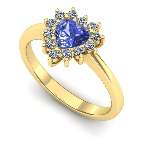 Inel din aur galben cu tanzanit