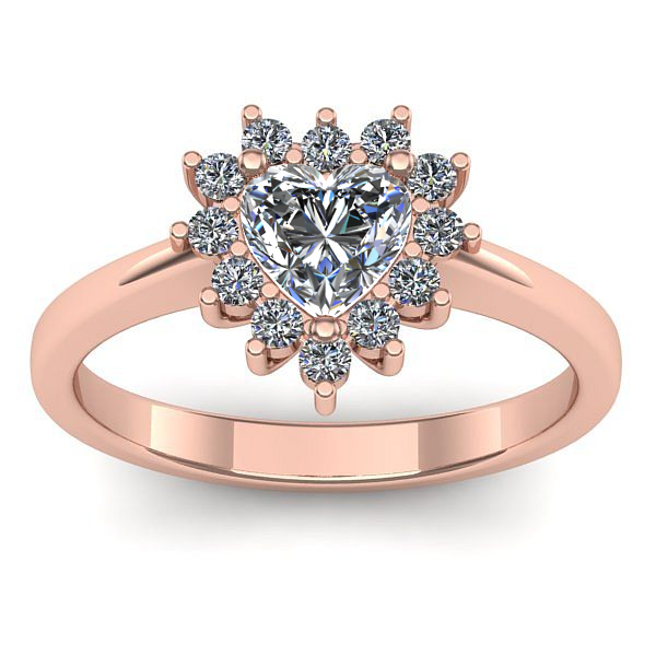 Inel de logodna cu safir alb inima