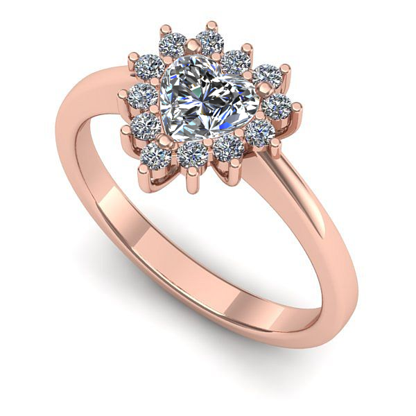 Inel din aur roz cu safir alb