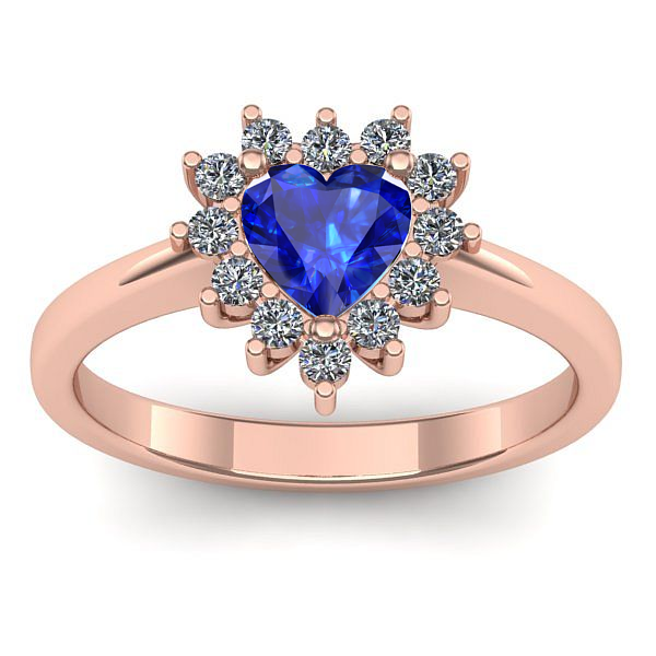 Inel logodna cu safir inima