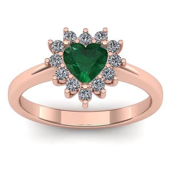 Inel cu smarald inima