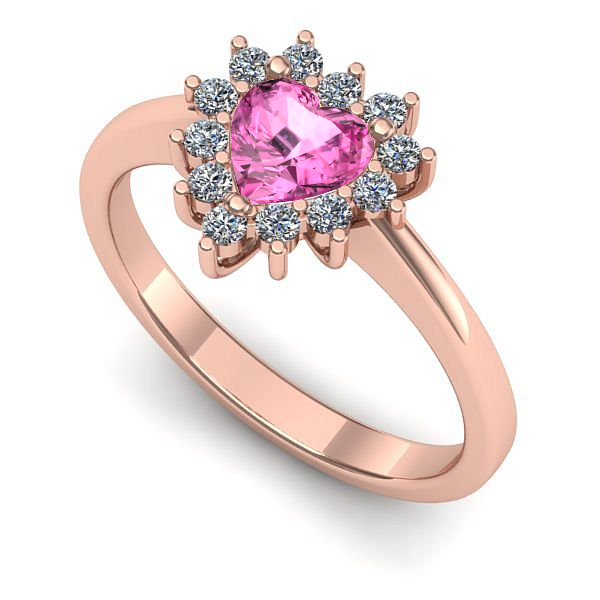 Inel din aur roz cu safir roz