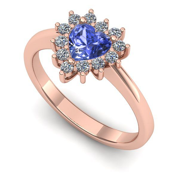 Inel de logodna din aur roz cu tanzanit