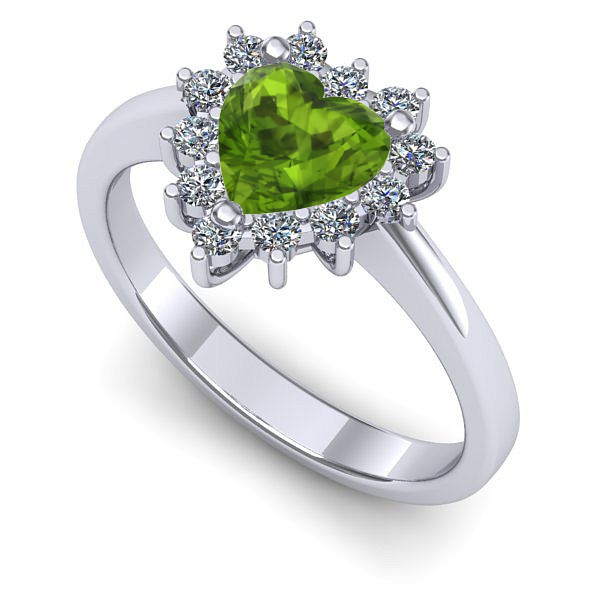 Inel din aur alb cu peridot