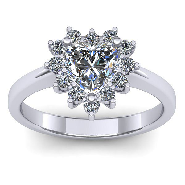 Inel de logodna cu diamant de laborator inima