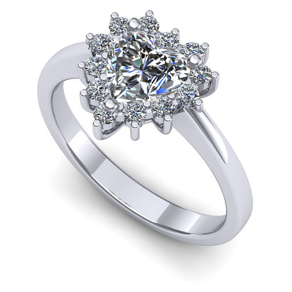 Inel de logodna din aur alb cu diamant de laborator