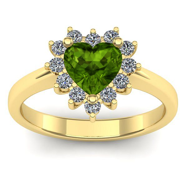 Inel cu peridot inima