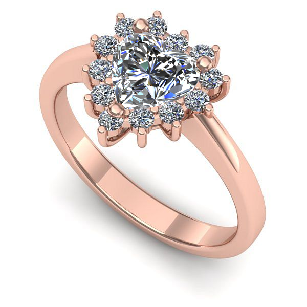 Inel de logodna din aur roz cu diamant de laborator