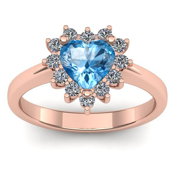 Inel de logodna cu topaz blue inima