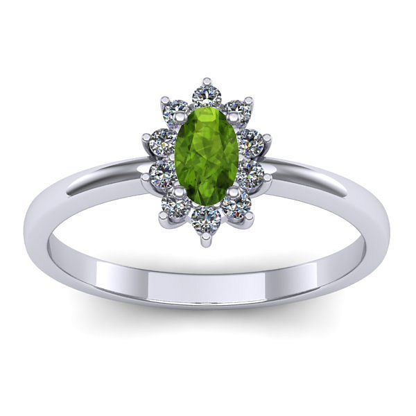 Inel cu peridot oval