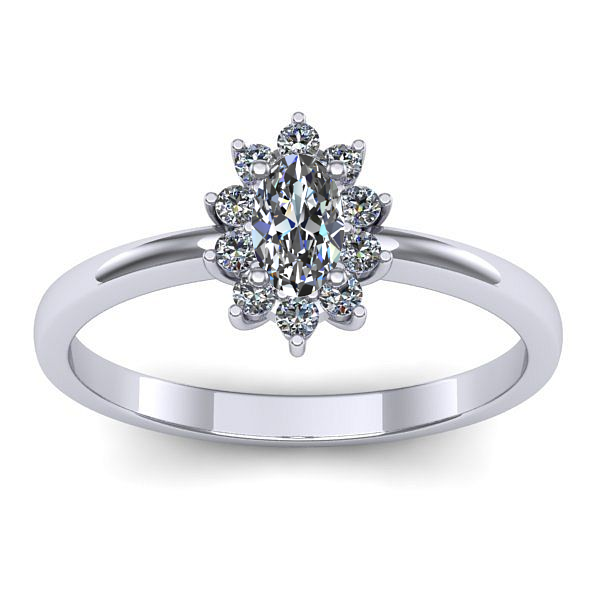 Inel cu safir alb oval