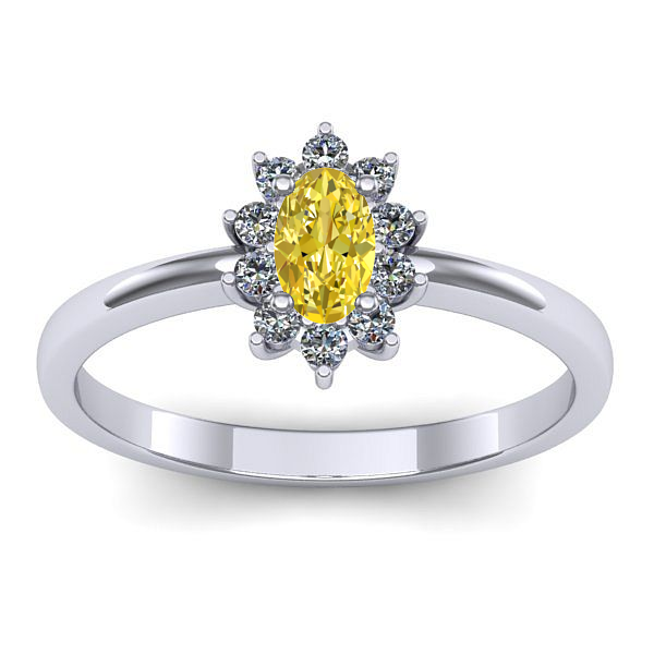 Inel logodna cu safir galben oval