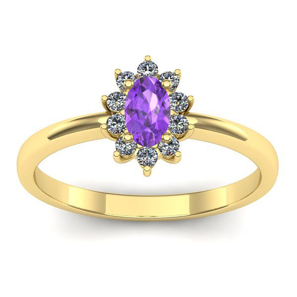 Inel de logodna cu ametist oval