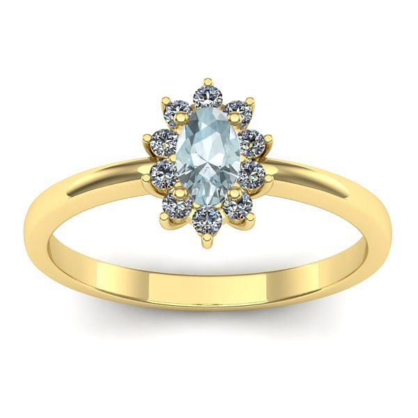 Inel logodna cu aquamarin oval