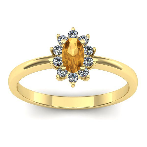 Inel logodna cu citrin oval