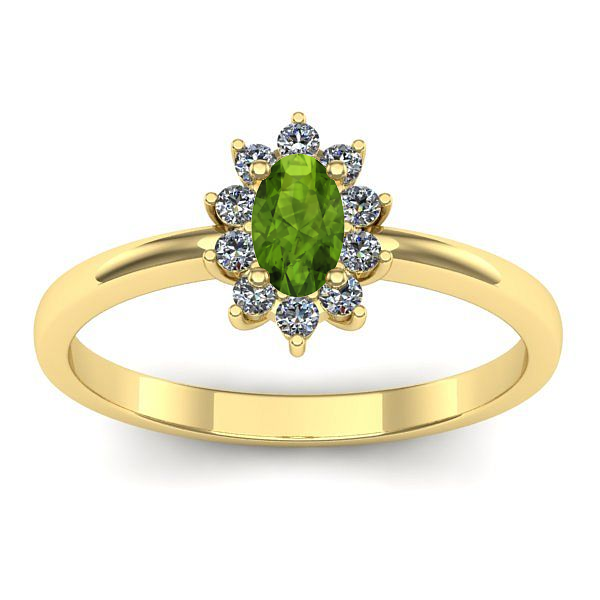 Inel cu peridot oval
