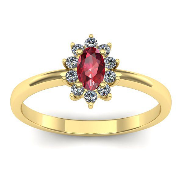 Inel logodna cu rubin oval