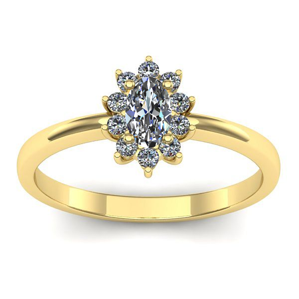 Inel logodna cu safir alb oval