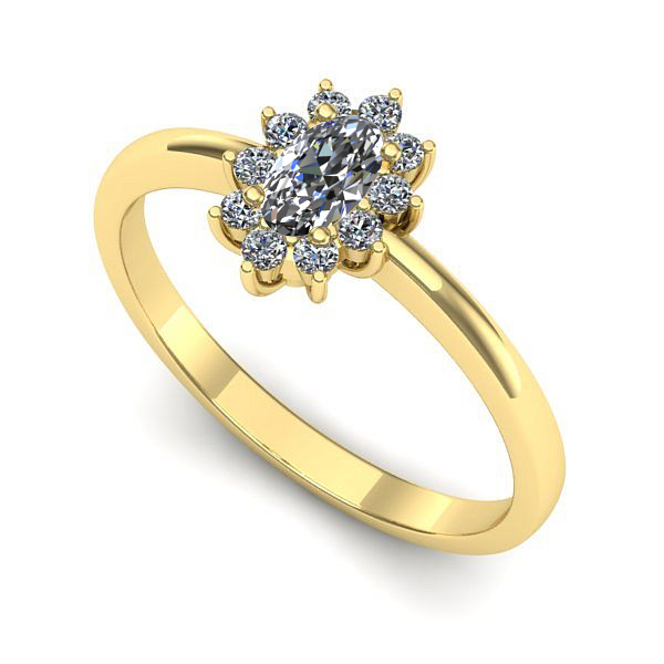 Inel logodna din aur galben cu safir alb