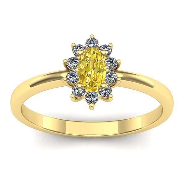 Inel de logodna cu safir galben oval