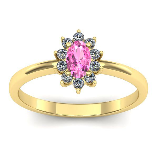 Inel cu safir roz oval