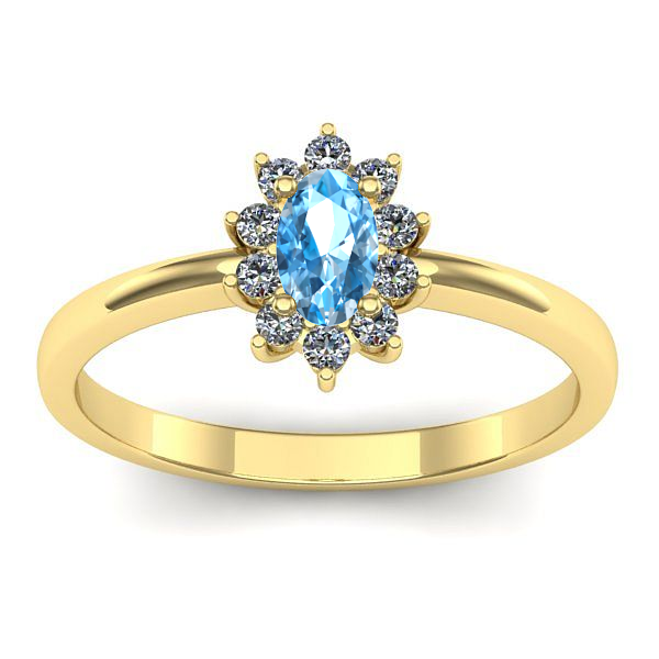 Inel de logodna cu topaz blue oval