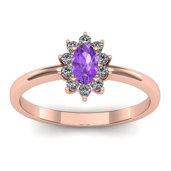 Inel cu ametist oval