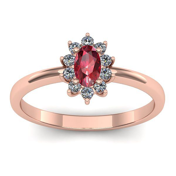 Inel logodna cu rubin oval