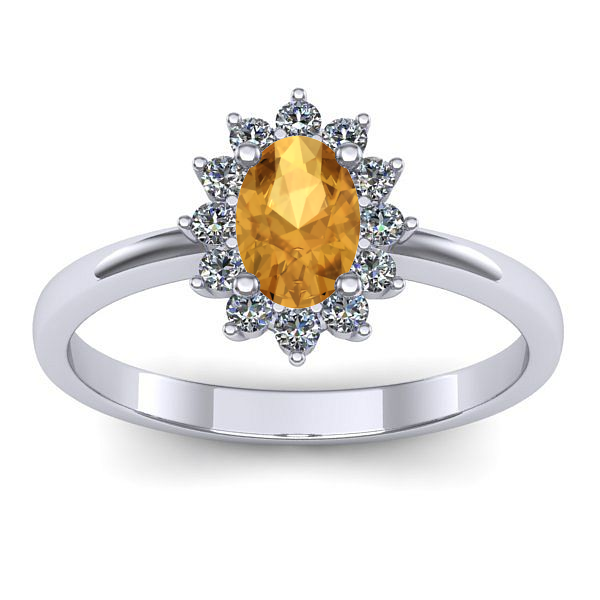 Inel logodna cu citrin oval