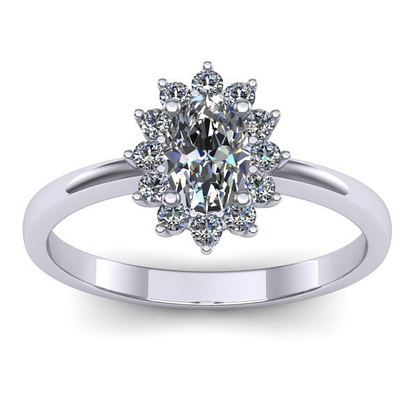 Inel cu safir alb oval