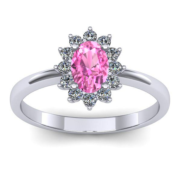 Inel cu safir roz oval