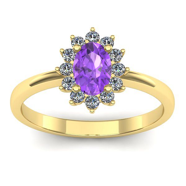 Inel cu ametist oval