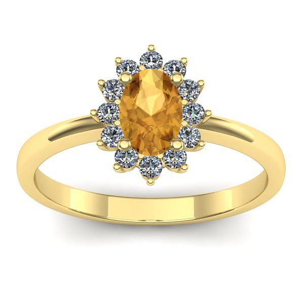 Inel de logodna cu citrin oval