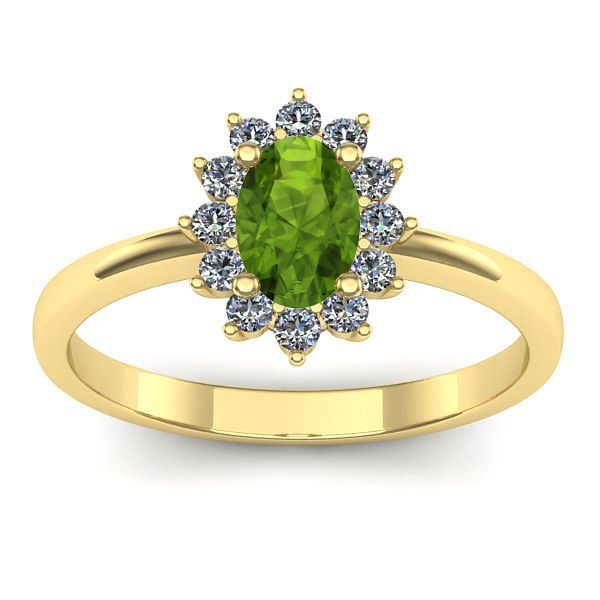 Inel de logodna cu peridot oval
