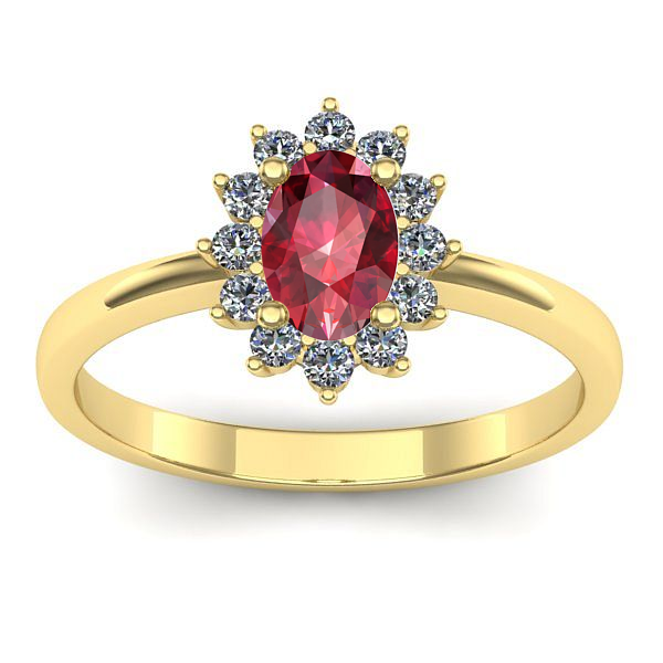 Inel logodna cu rubin oval