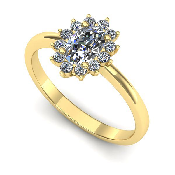 Inel de logodna din aur galben cu safir alb