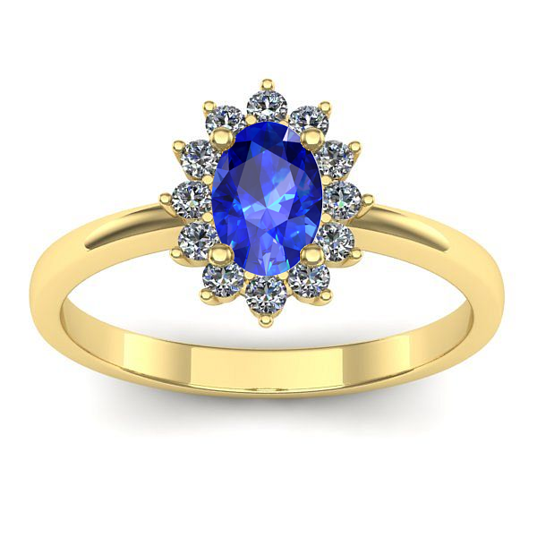 Inel logodna cu safir oval