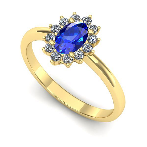 Inel de logodna din aur galben cu safir