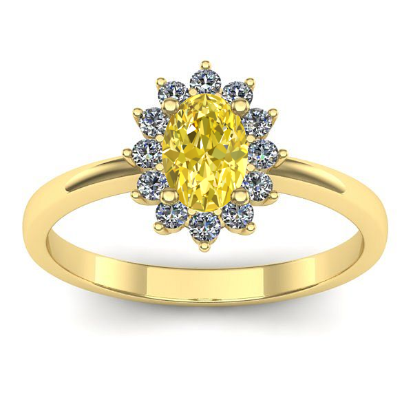 Inel de logodna cu safir galben oval