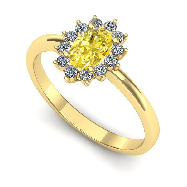 Inel din aur galben cu safir galben