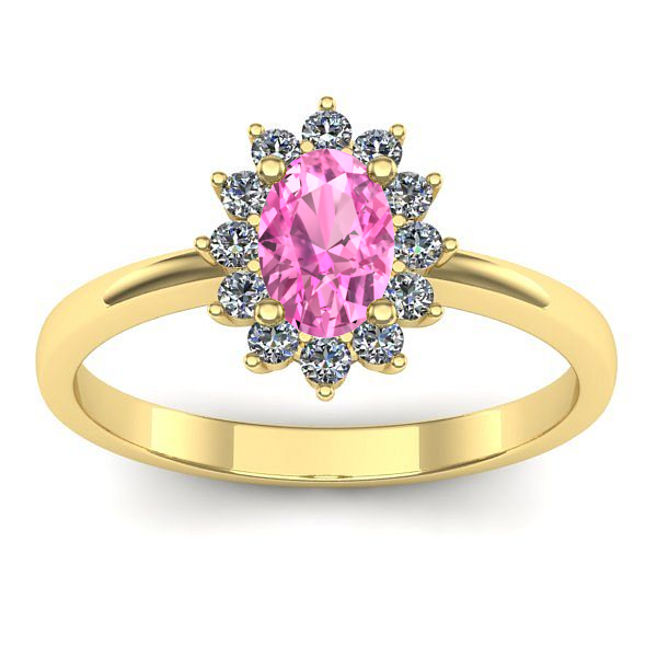 Inel cu safir roz oval