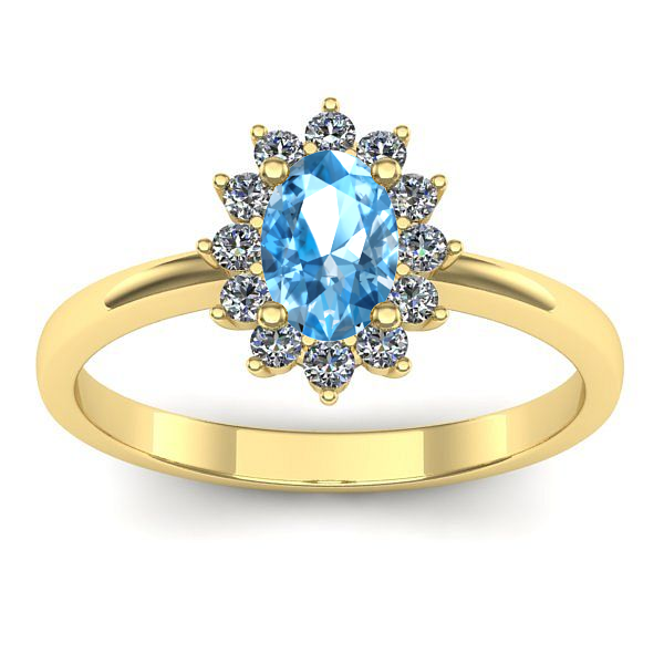 Inel logodna cu topaz blue oval