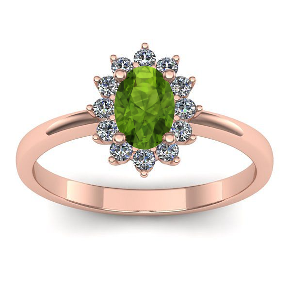 Inel de logodna cu peridot oval