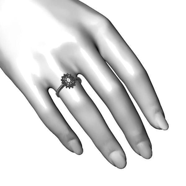 Inel logodna din aur alb