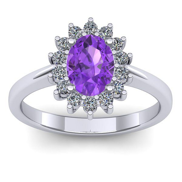 Inel logodna cu ametist oval