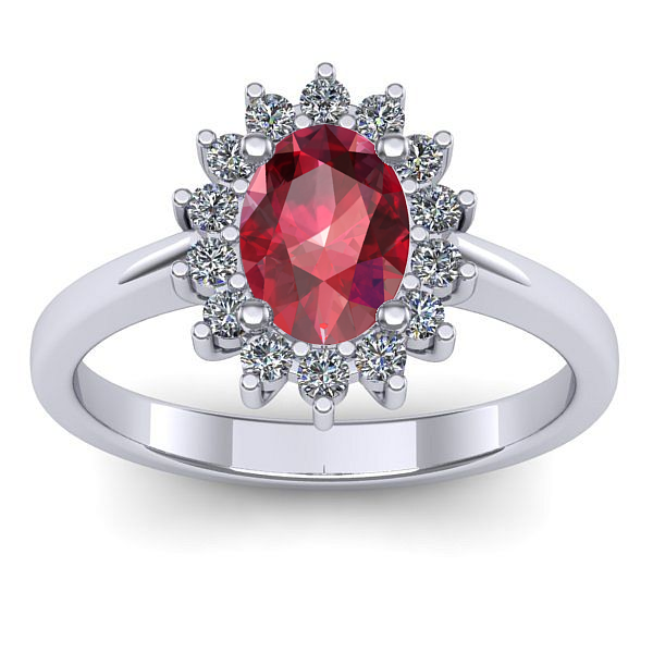 Inel de logodna cu rubin oval